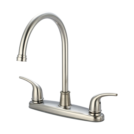 OLYMPIA FAUCETS Two Handle Kitchen Faucet, NPSM, Standard, Brushed Nickel, Weight: 3.9 K-5370-BN